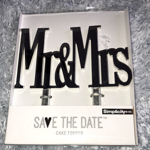 Mr. & Mrs. Wedding Cake Topper Silver Mirror Look‎ New
